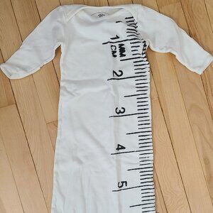 Electrik Kidz Baby Onesie White with Ruler, 3-6 months